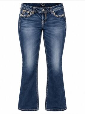Silver Jeans Suki Bootcut Jeans Plus Size 24x33 Medium Wash Thick Stitch
